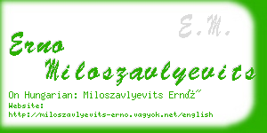 erno miloszavlyevits business card